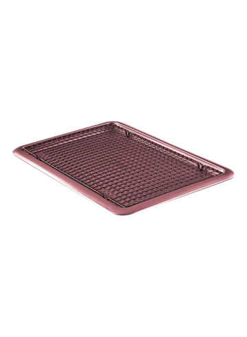 صينية بسكويت مع صينية شواء، وردي/أسود،