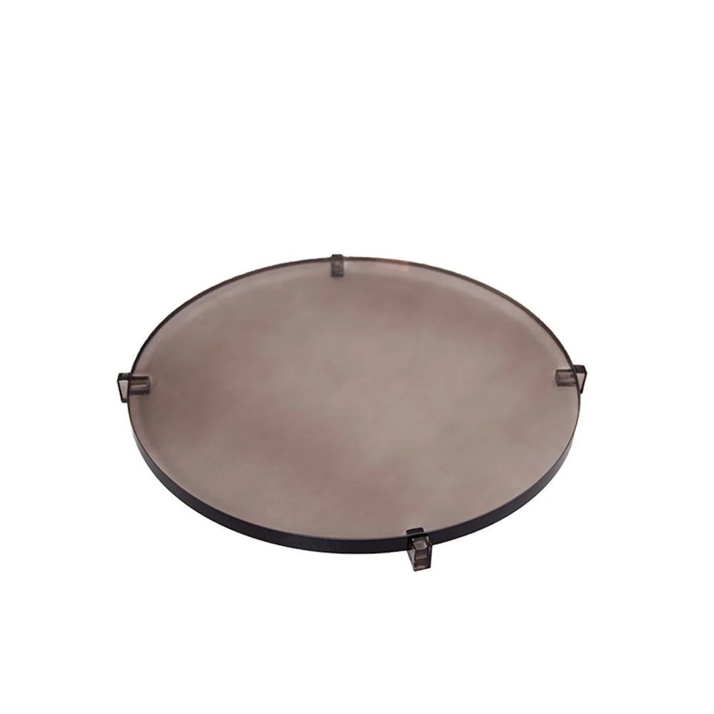 صينية زجاجية رمادية