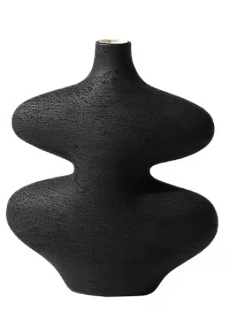 Curved vase black B