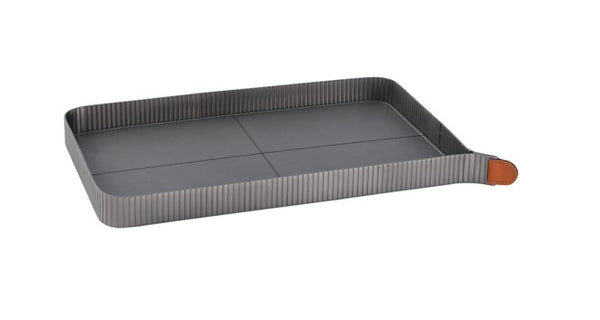 Stainless steel and Leather tray
