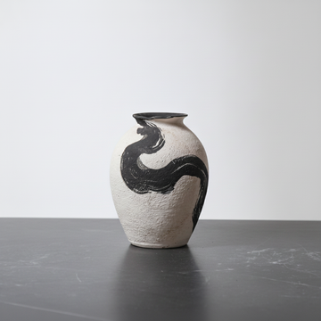 Black and white ceramic vase - 2 pieces