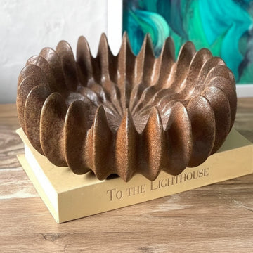 TRAY CERAMIC BROWN RED