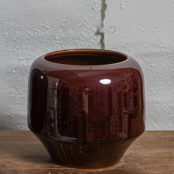 VASE-S CERAMIC DARKRED