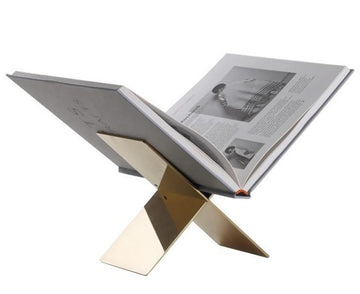 حامل مجلات من الفولاذ المقاوم للصدأ باللون الذهبي