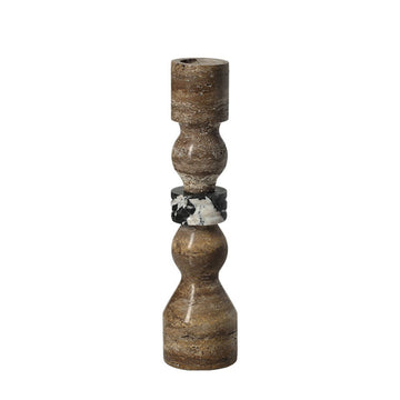 Stone String Candlestick Gray A - Marble