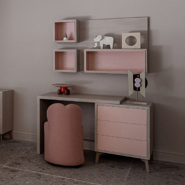 Rose Table Desk with wall shelf