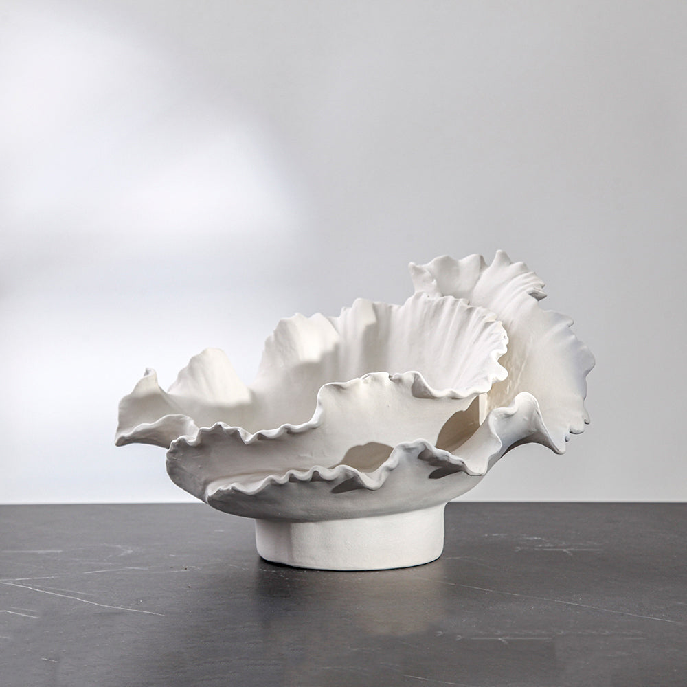 Beige ceramic tray
