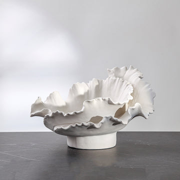 Beige ceramic tray