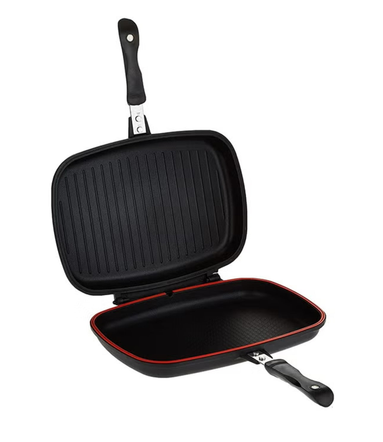 double fry pan black gray 40 cm