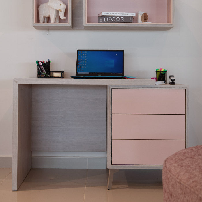 Rose Table Desk with wall shelf