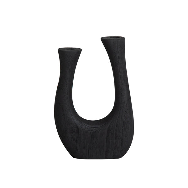U-shaped wooden bottle black