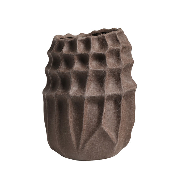 Checkered Vase-Brown A