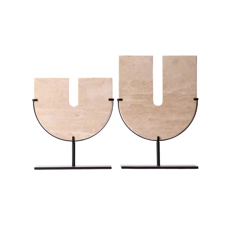 Decorative marble with beige metal