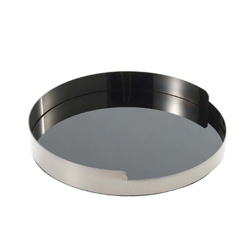 صينية مرآة مستديرة سوداء