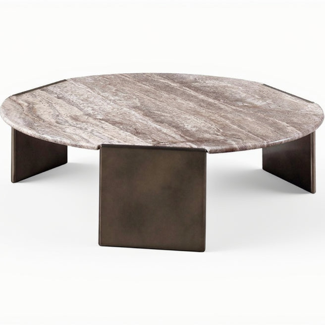 Two-piece marble coffee table