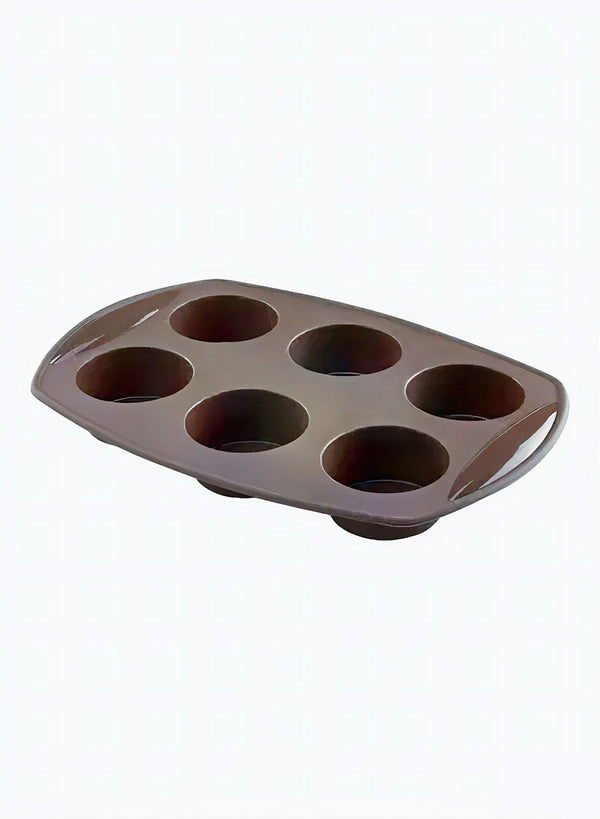 Silicone 6-Cup Round Shaped Muffin Mould Coffee
