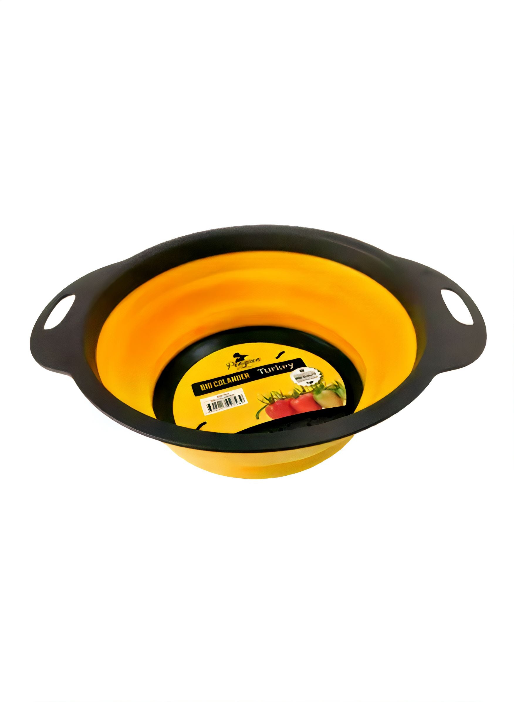 Silicone Large Colander Yellow/Brown