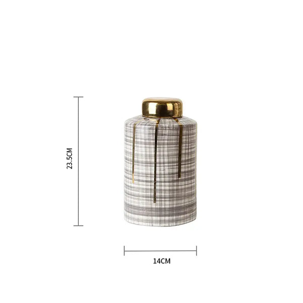 Small Gold thread ceramic Jar