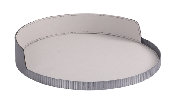 Stainless steel and Leather tray