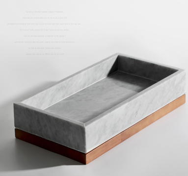 MARBLE AND WOOD TRAY