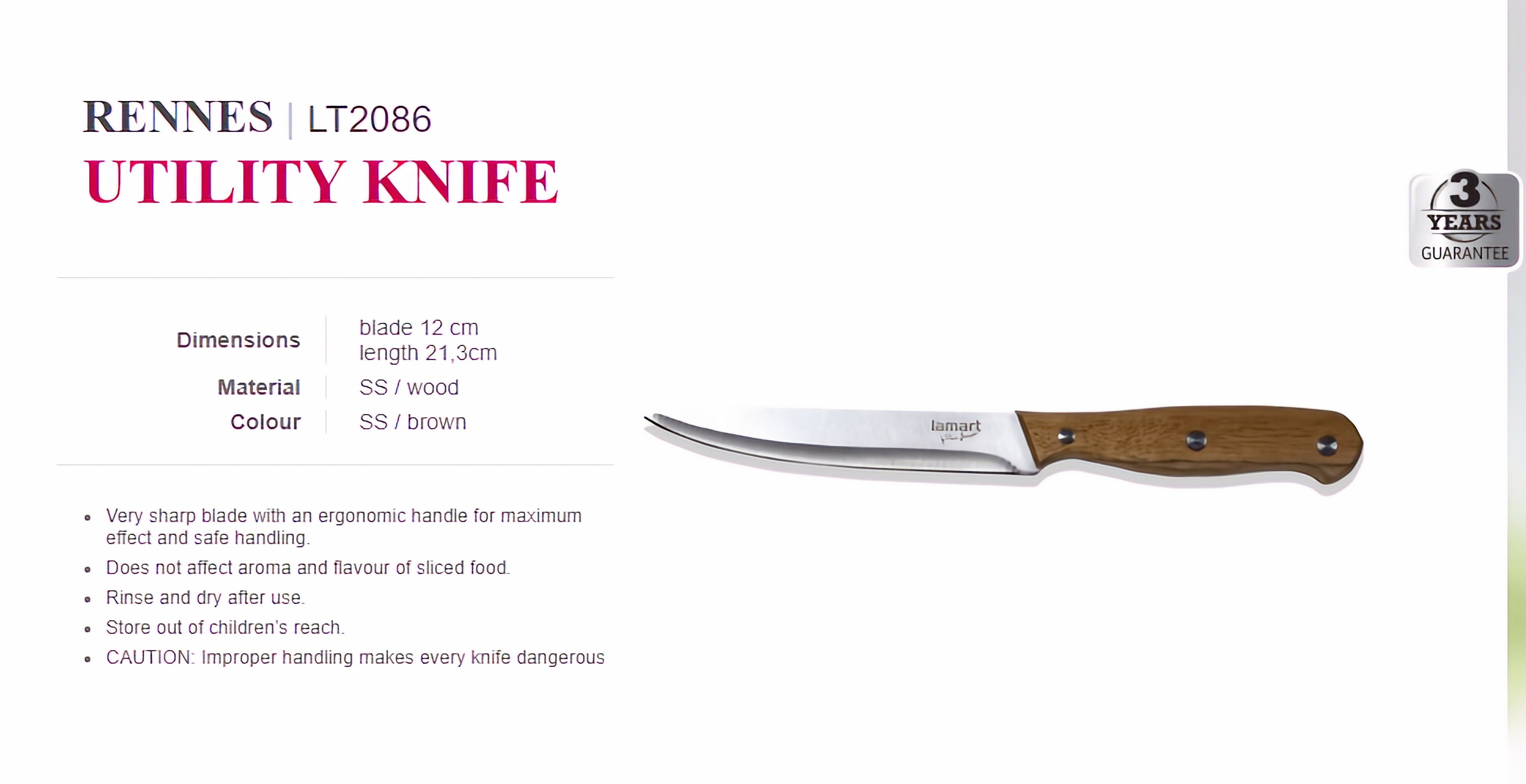 LAMART UTILITY KNIFE RENNES 12 CM