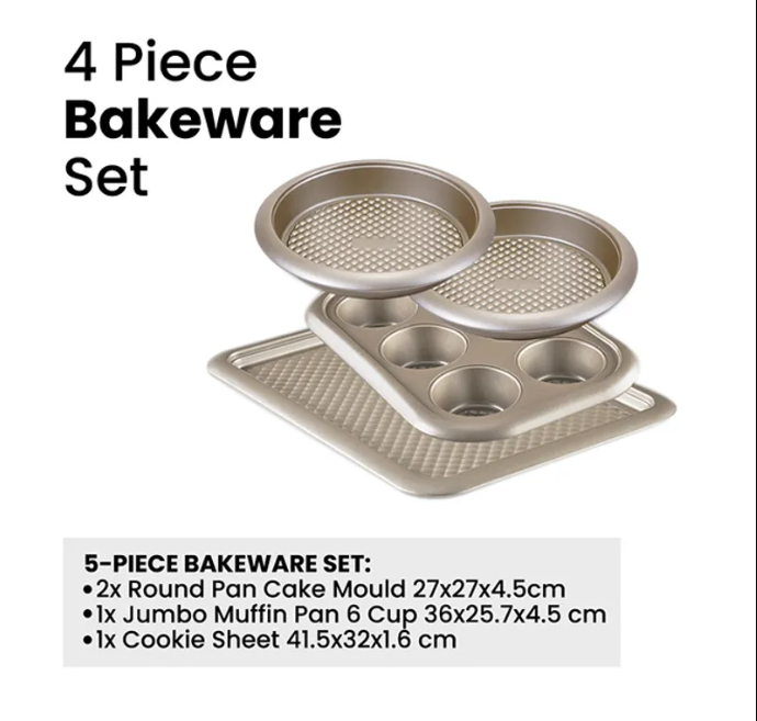 4-Piece Bakeware Set Gold